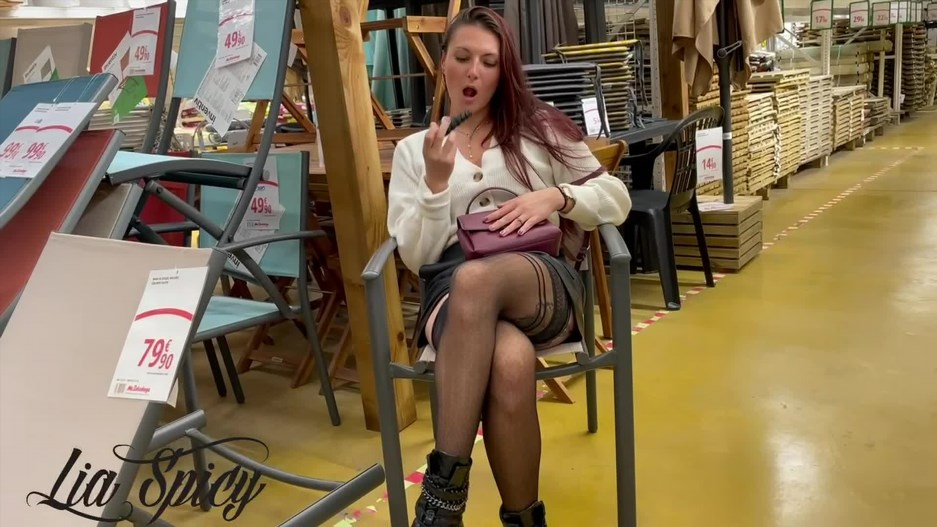 Lia Spicy - Public Blowjob In In Furniture Store IKEA